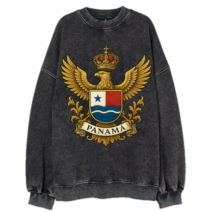 Panama Heritage Badge  - Vintage Sweatshirt - Black
