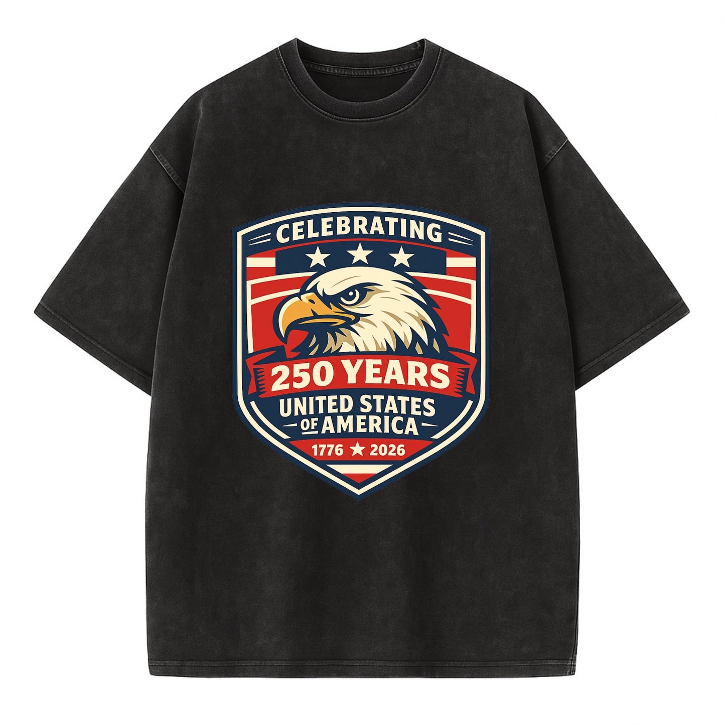 Heritage Eagle Emblem - Vintage T-shirt - Black