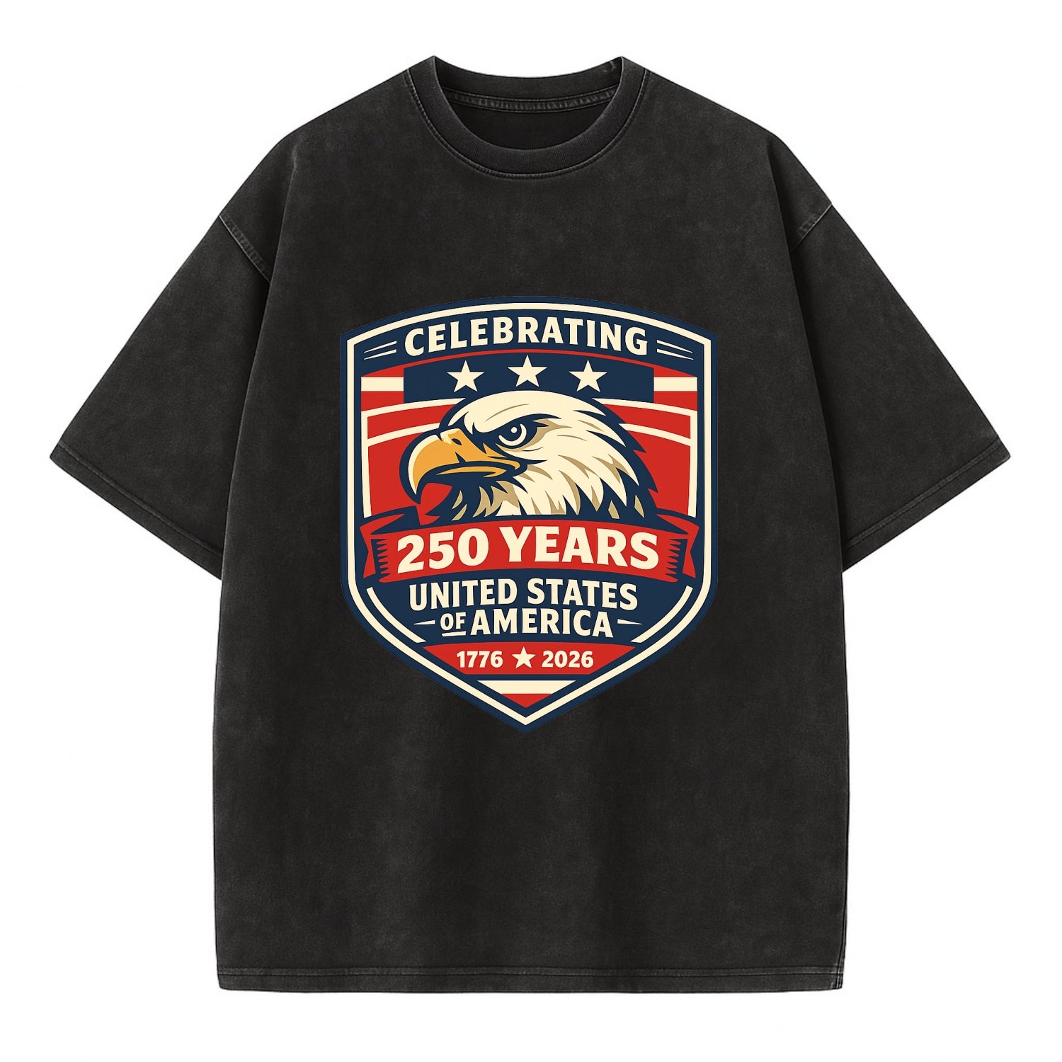 Heritage Eagle Emblem - Vintage T-shirt - Black