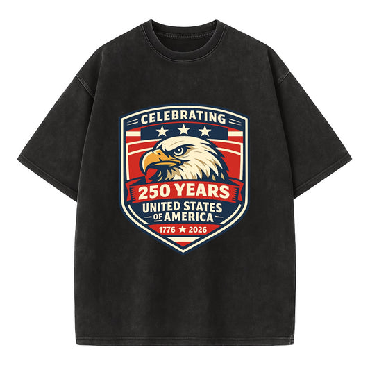 Heritage Eagle Emblem - Vintage T-shirt - Black