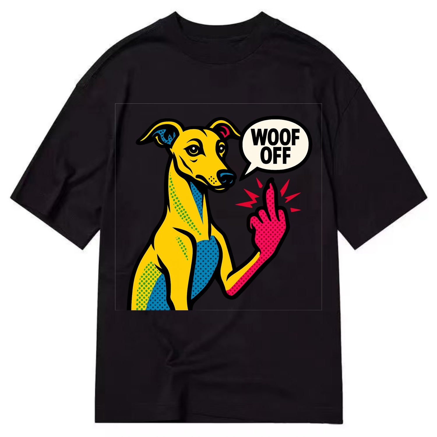 Whippet sleek athletic greyhound-like, elegant long paw giving sass - Classic T-shirt - Black