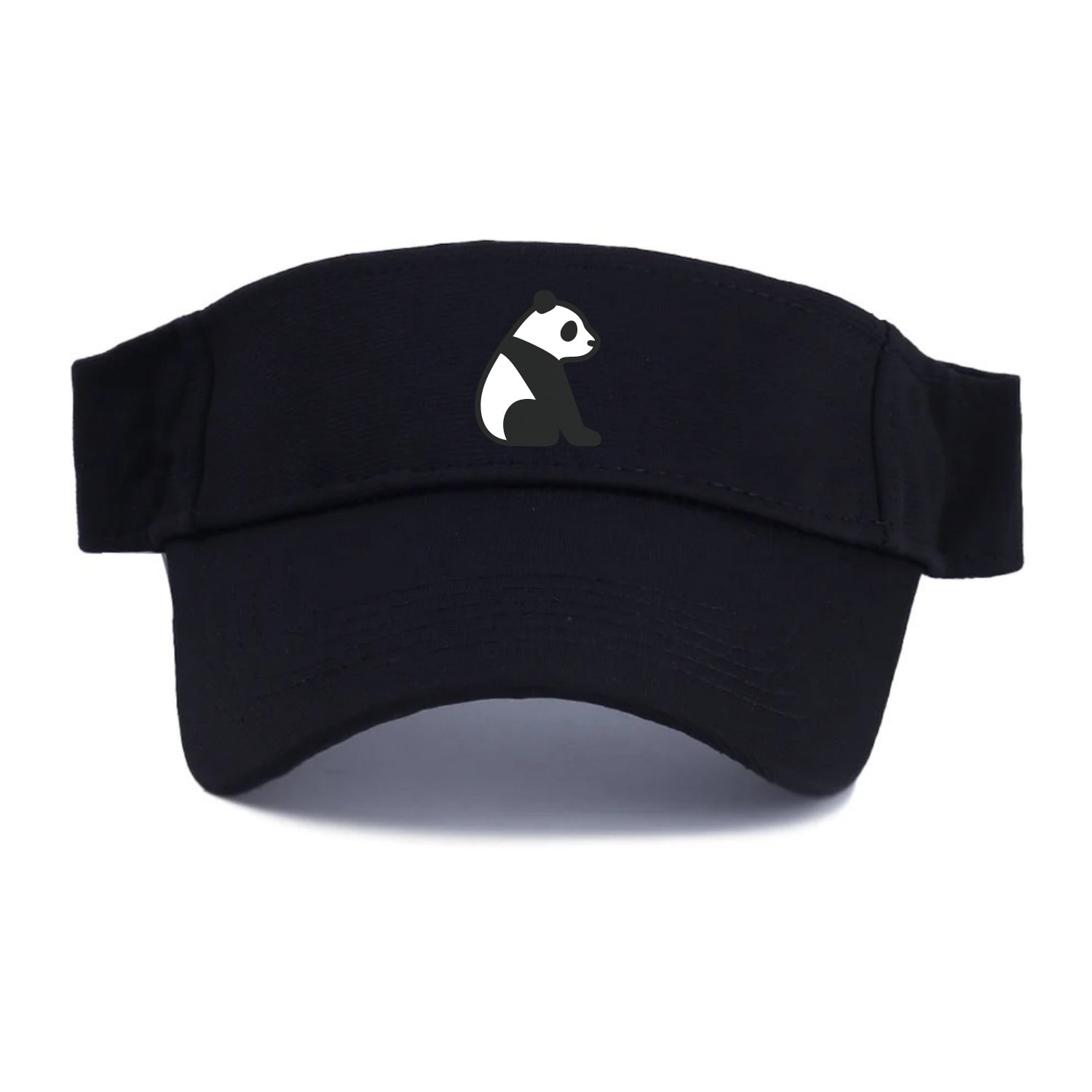Panda - Black and white sitting pose flat side profile - Visor - Black