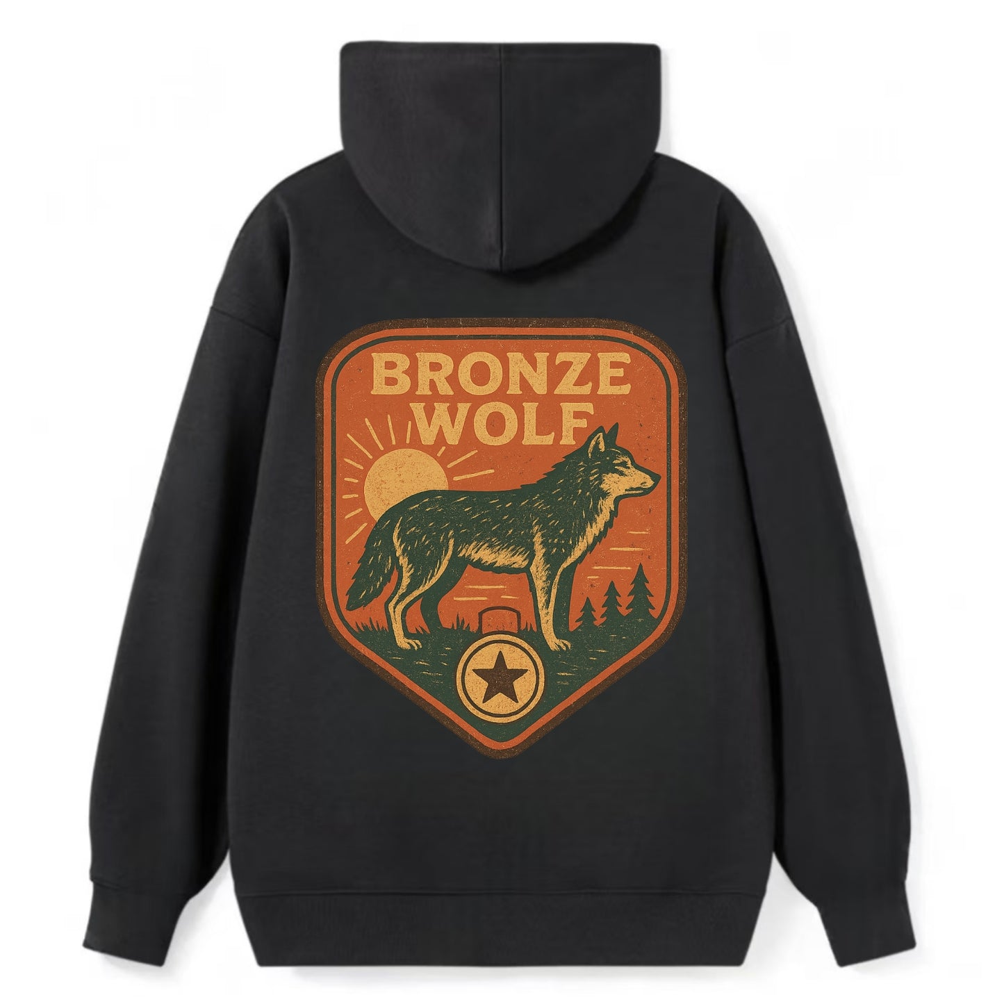 Bronze Wolf Medal  - Classic Pullover Hoodie - Black