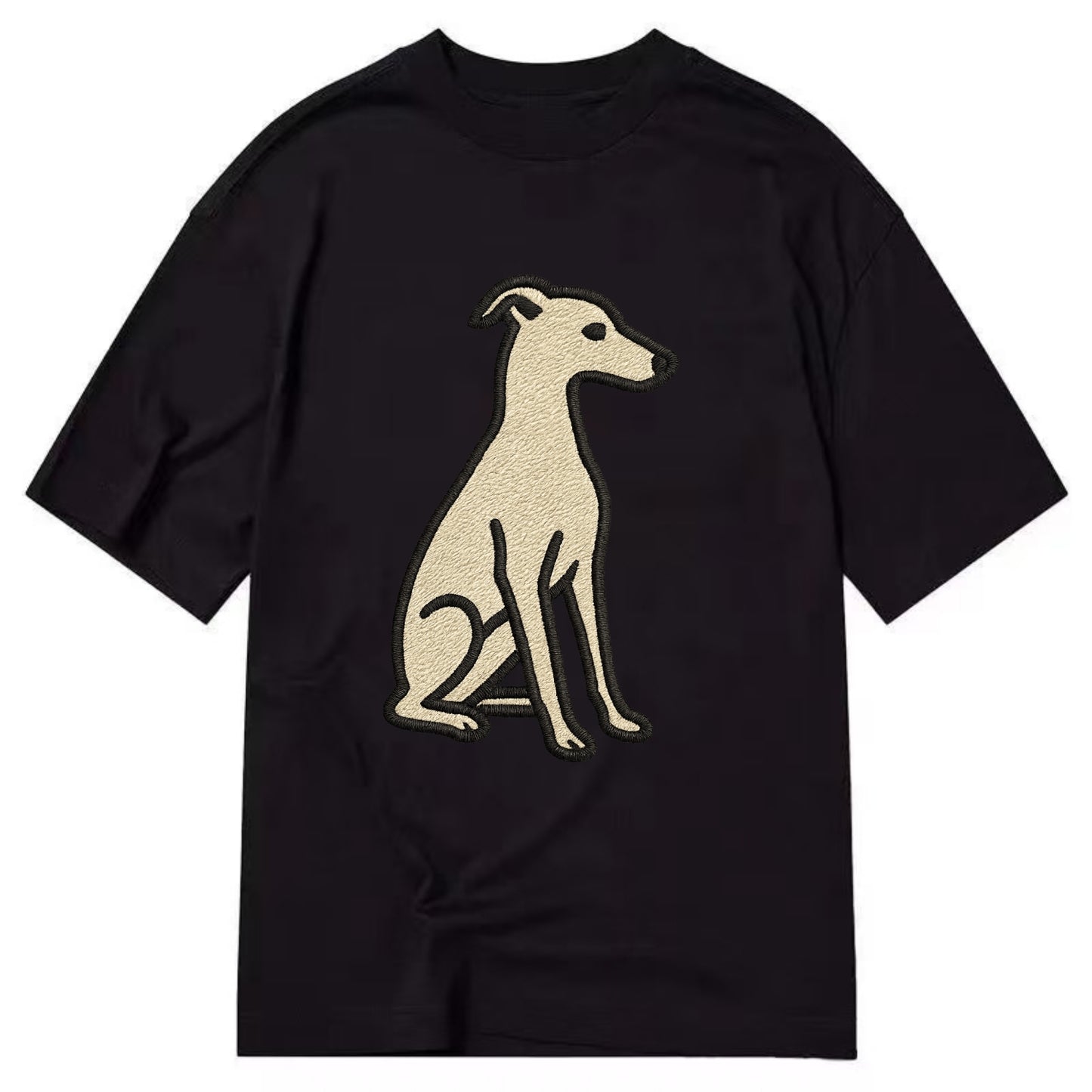 Italian Greyhound - Gray sitting pose - Classic T-shirt - Black