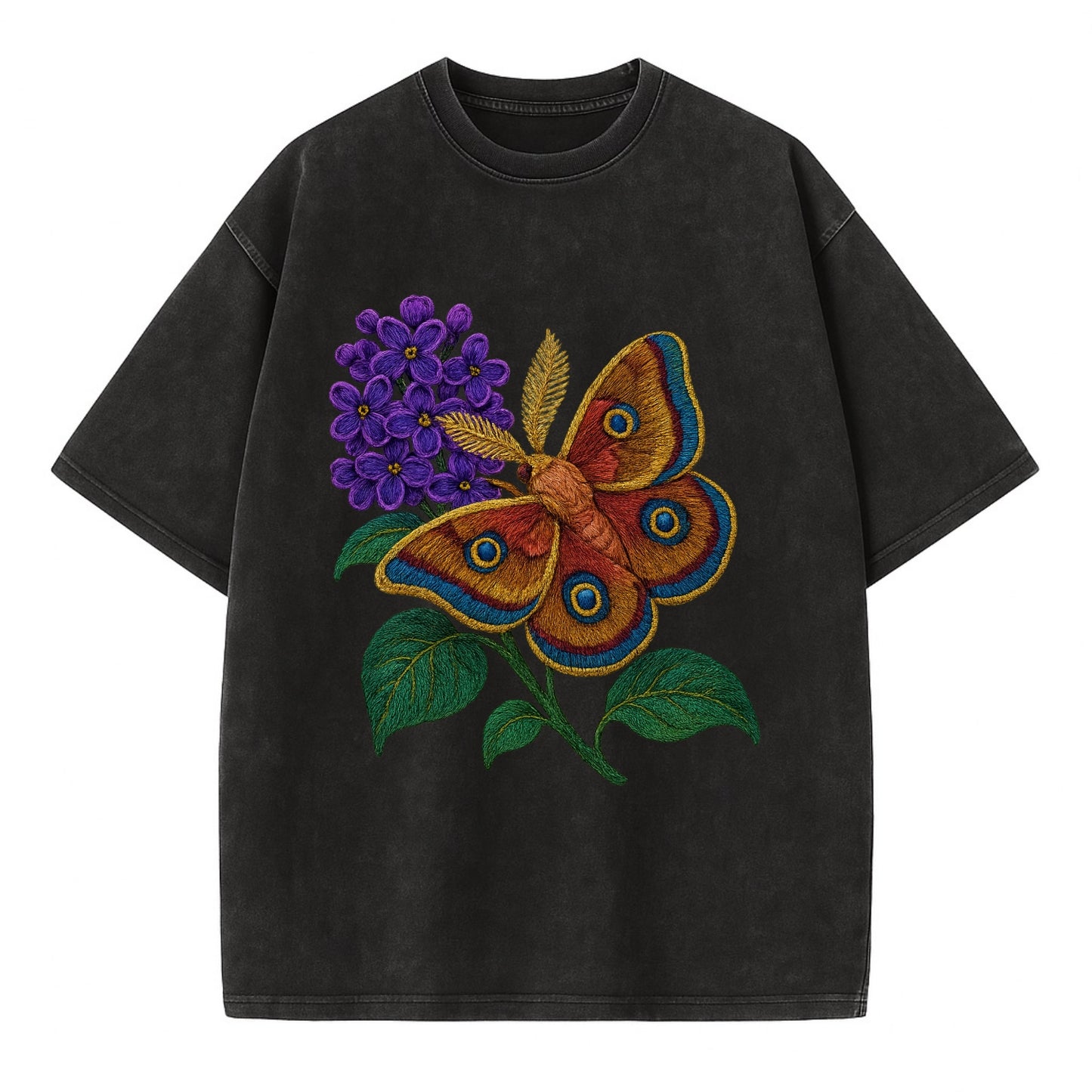 Polyphemus Moth - Vintage T-shirt - Black