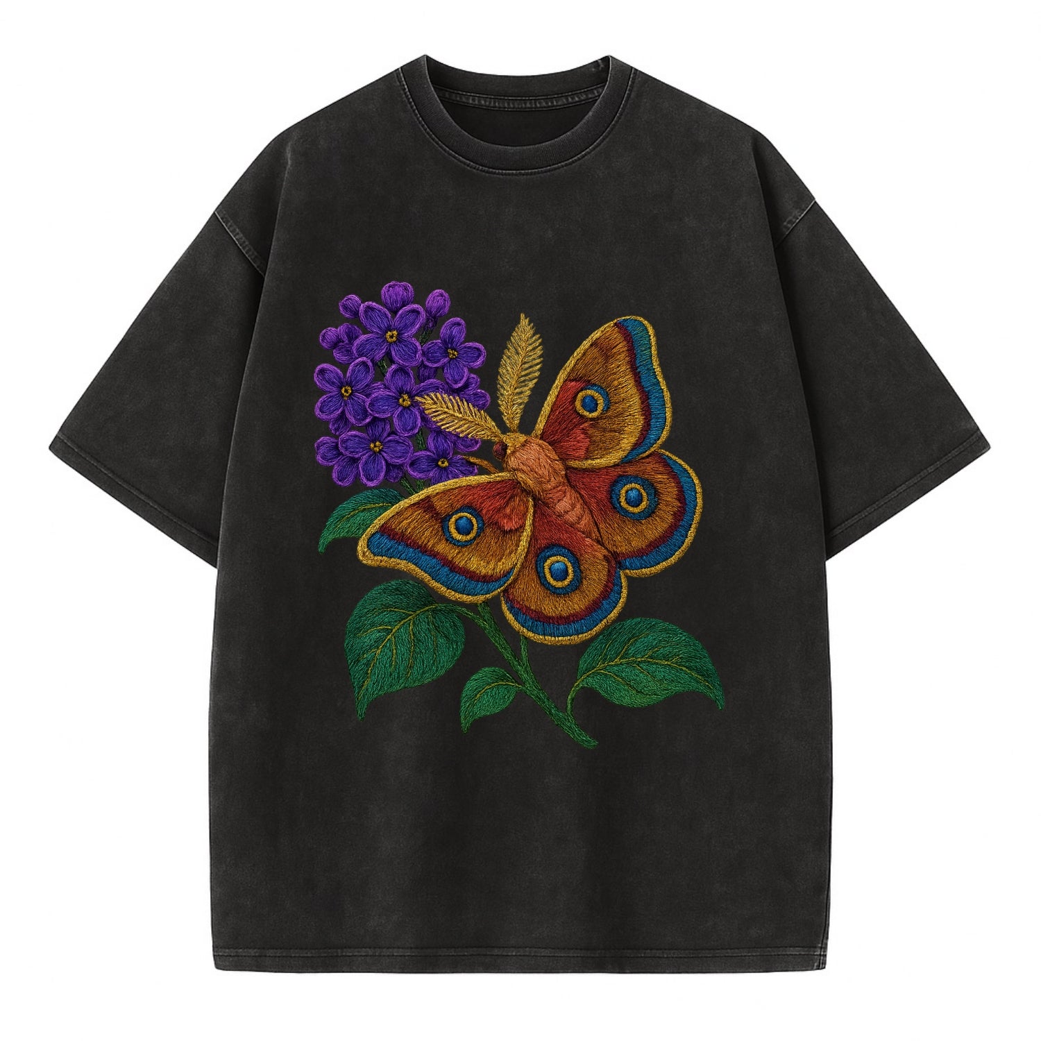 Polyphemus Moth - Vintage T-shirt - Black
