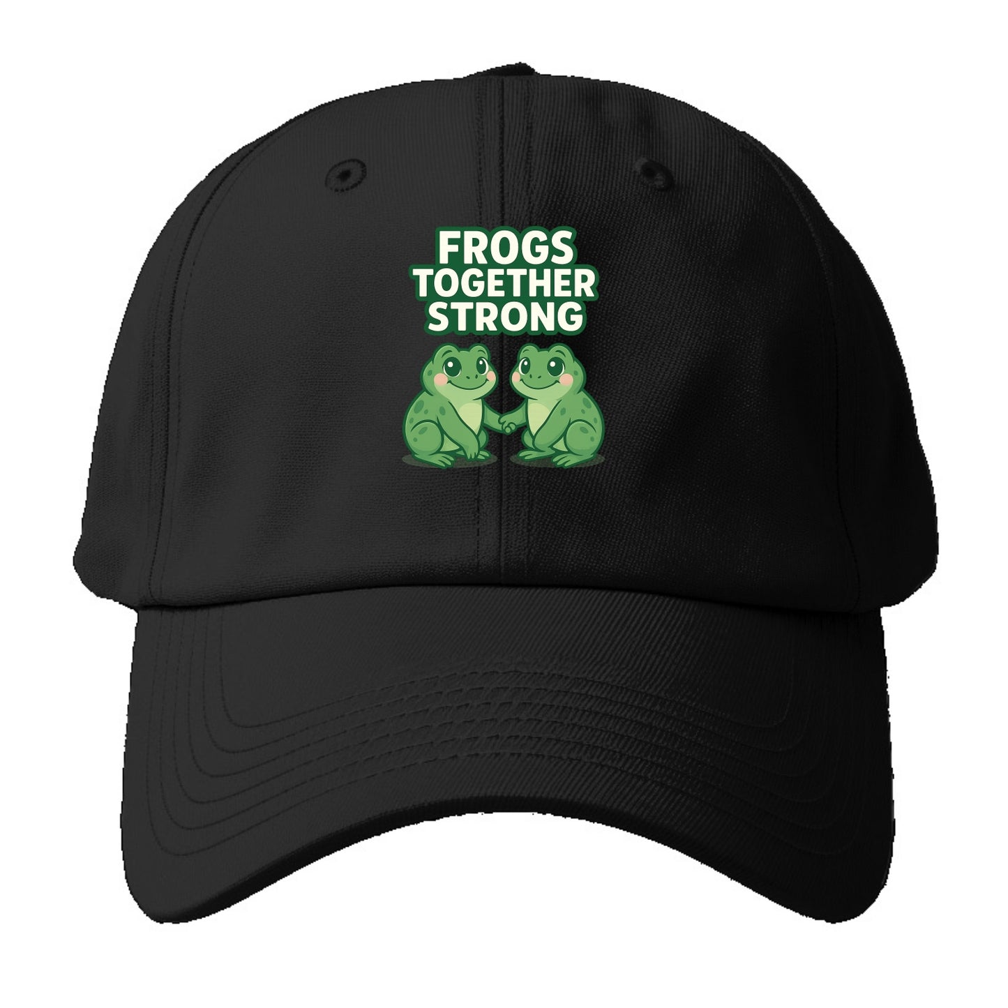 Frogs Together Strong 2 - Baseball Cap For Big Heads - Black
