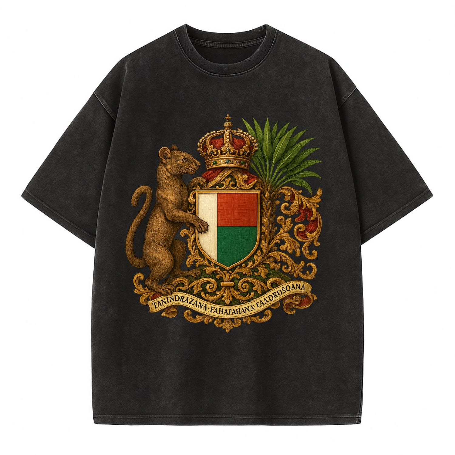 Madagascar Fossa Hunter  - Vintage T-shirt - Black