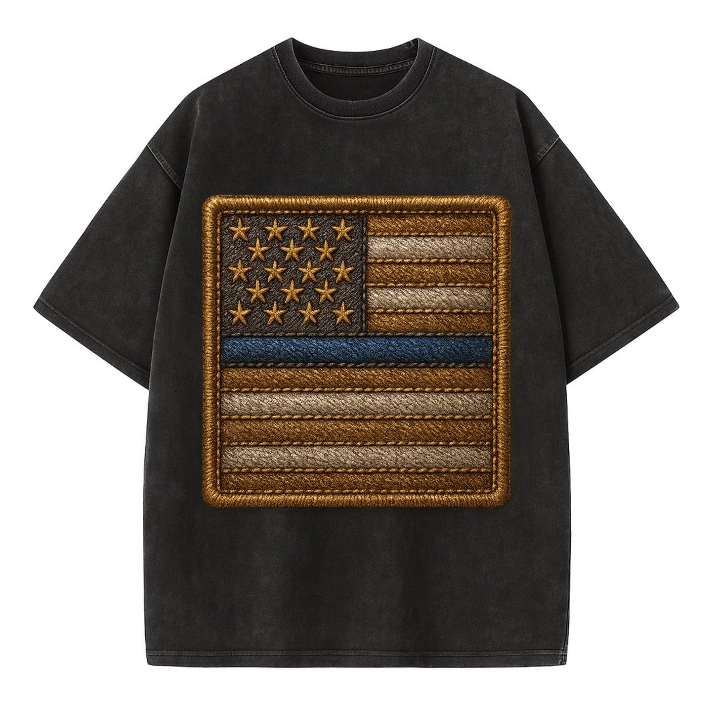 Thin Blue Line  - Vintage T-shirt - Black