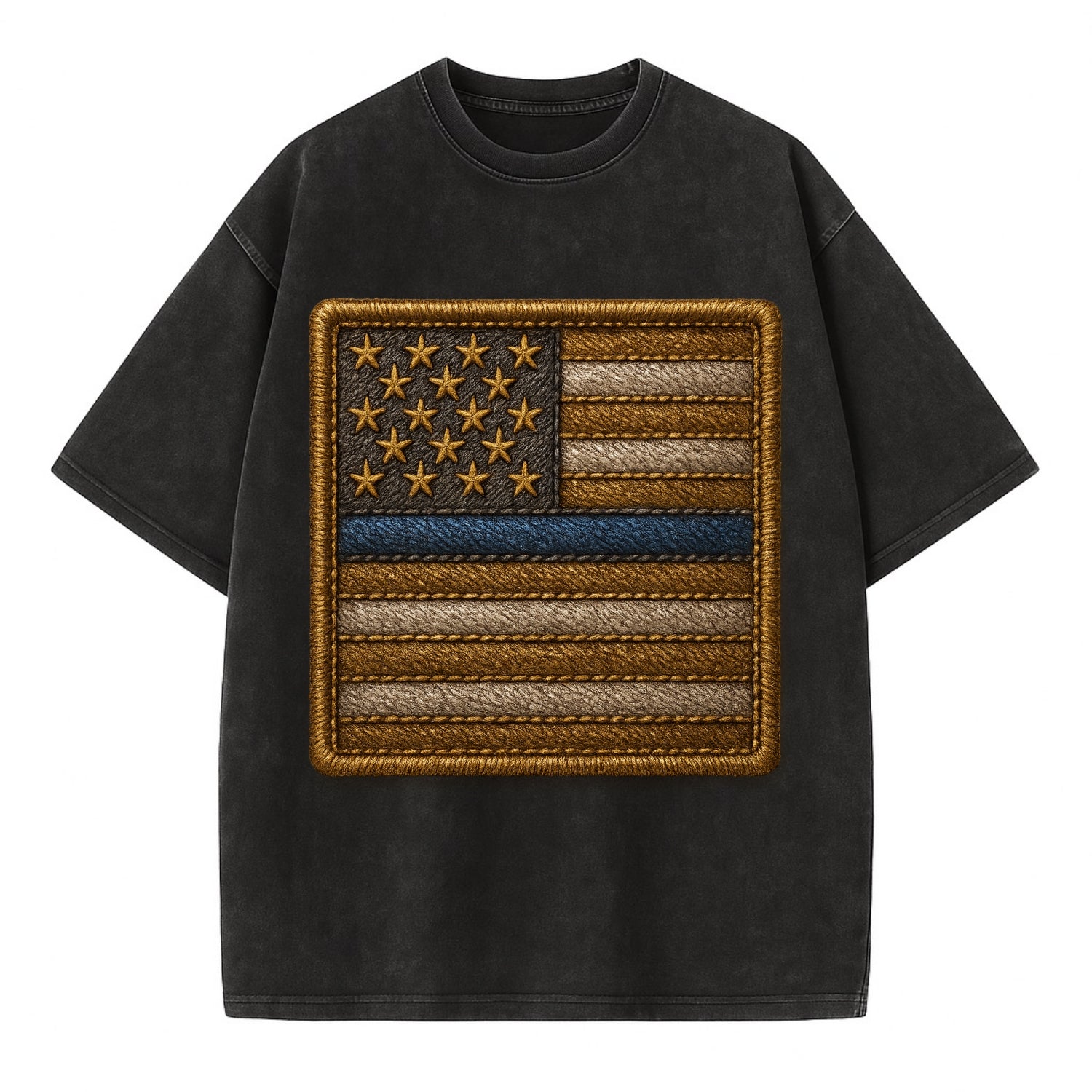 Thin Blue Line  - Vintage T-shirt - Black