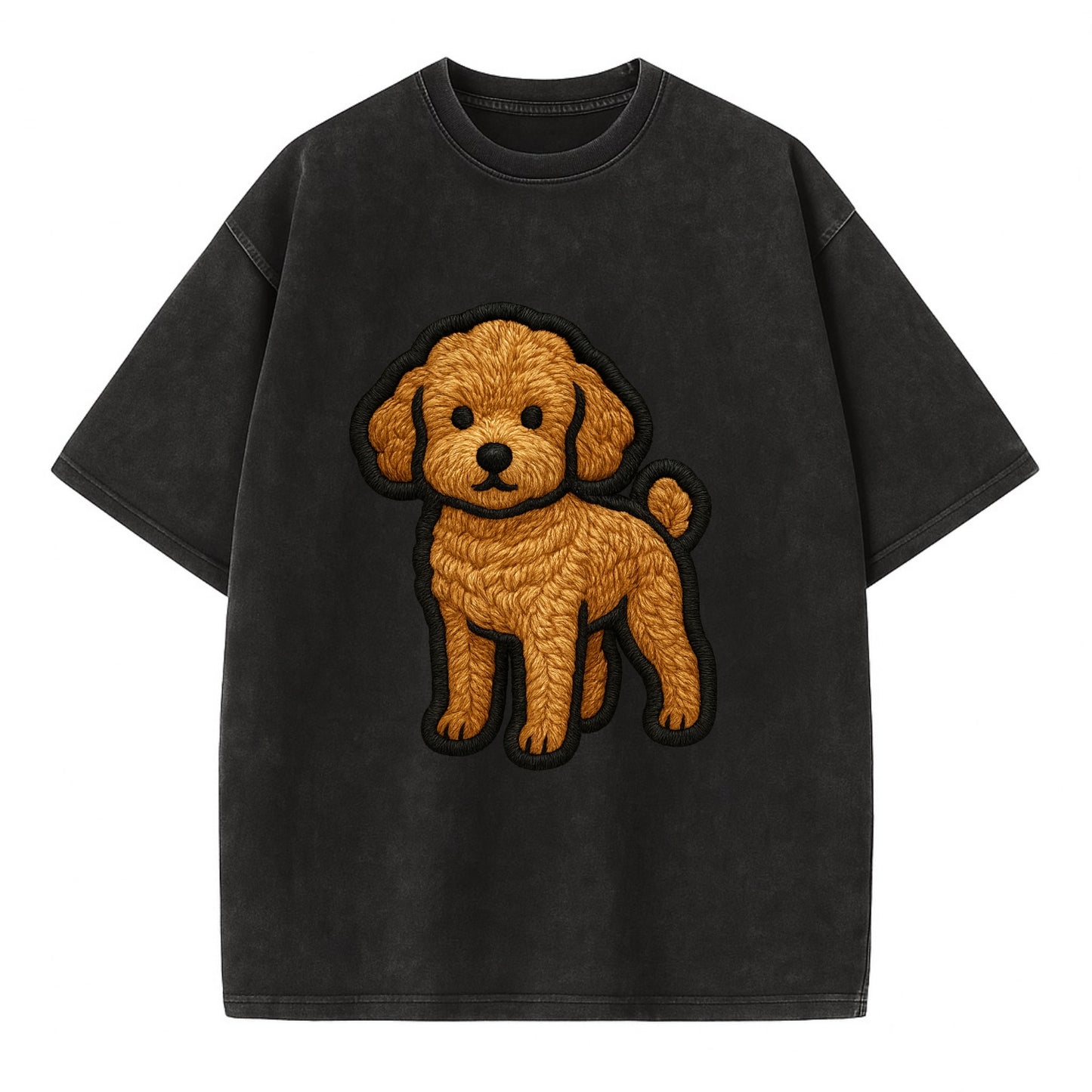 Toy Poodle - Trendy miniature design wit - Vintage T-shirt - Black