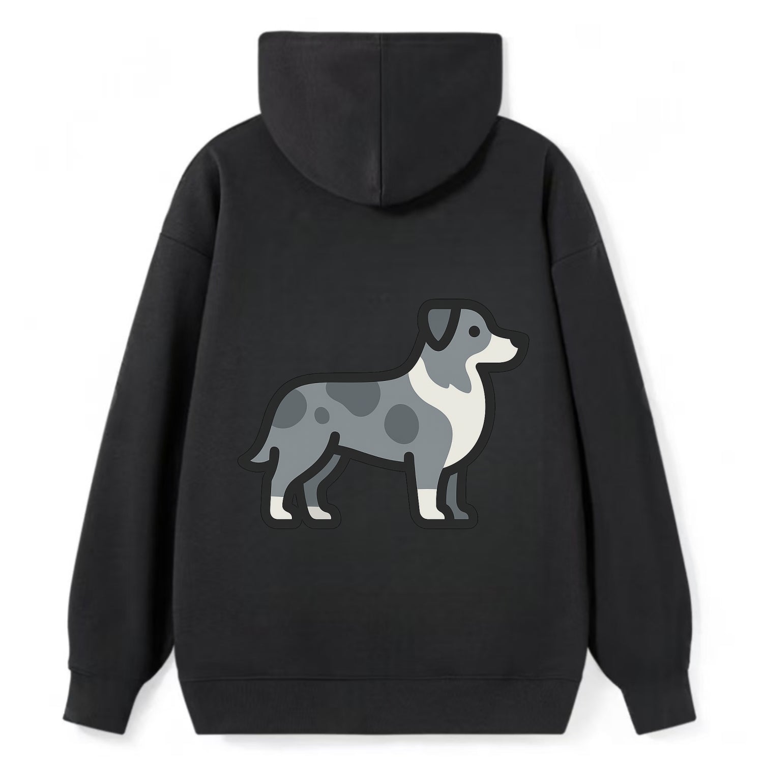 Australian Shepherd - Blue merle flat side profile - Classic Pullover Hoodie - Black