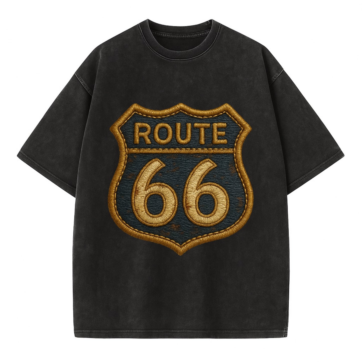Route 66  - Vintage T-shirt - Black
