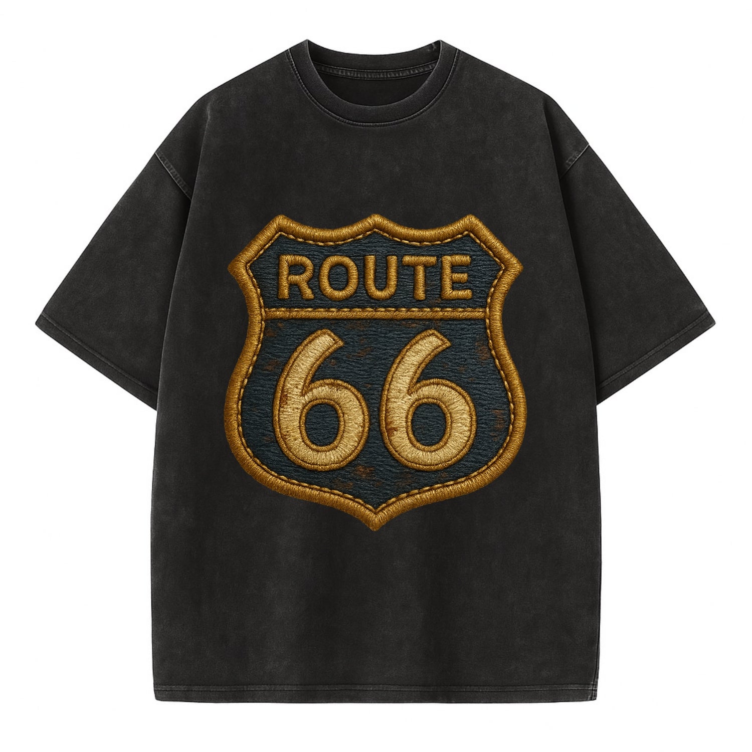 Route 66  - Vintage T-shirt - Black