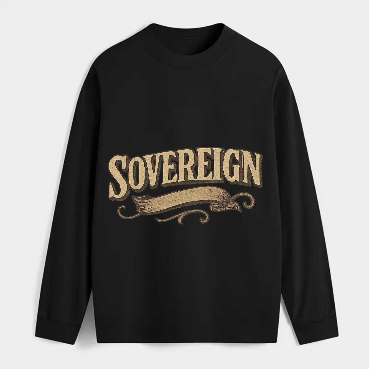 Bold typography design - "SOVEREIGN" - self-ruled, autonomous, in - Classic Long Sleeve Shirt - Black