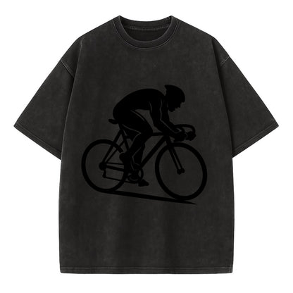 Sprint cyclist racing stance - Vintage T-shirt - Black