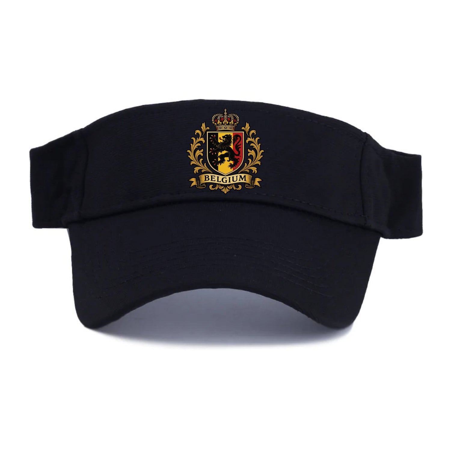 Belgium Lion Emblem (black Lion Rampant, Black/yellow/red Shield) Visor - Black