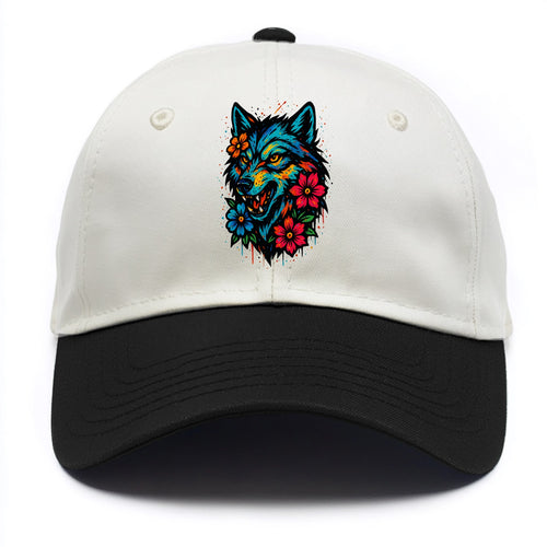 Floral Wolf Garden  - Two Tone Cap