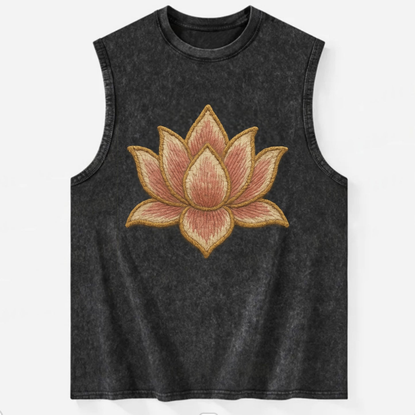 Lotus Flower - Vintage Washed Tank - Black