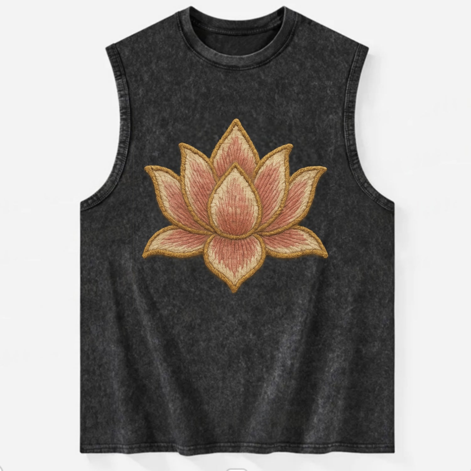 Lotus Flower - Vintage Washed Tank - Black