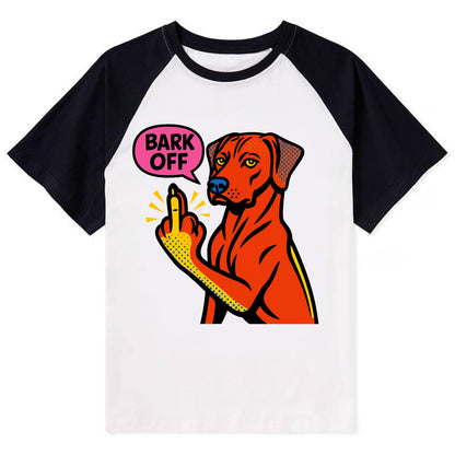 Rhodesian Ridgeback with distinctive ridge on back, athletic muscular paw - Contrast Raglan T-shirt - Black