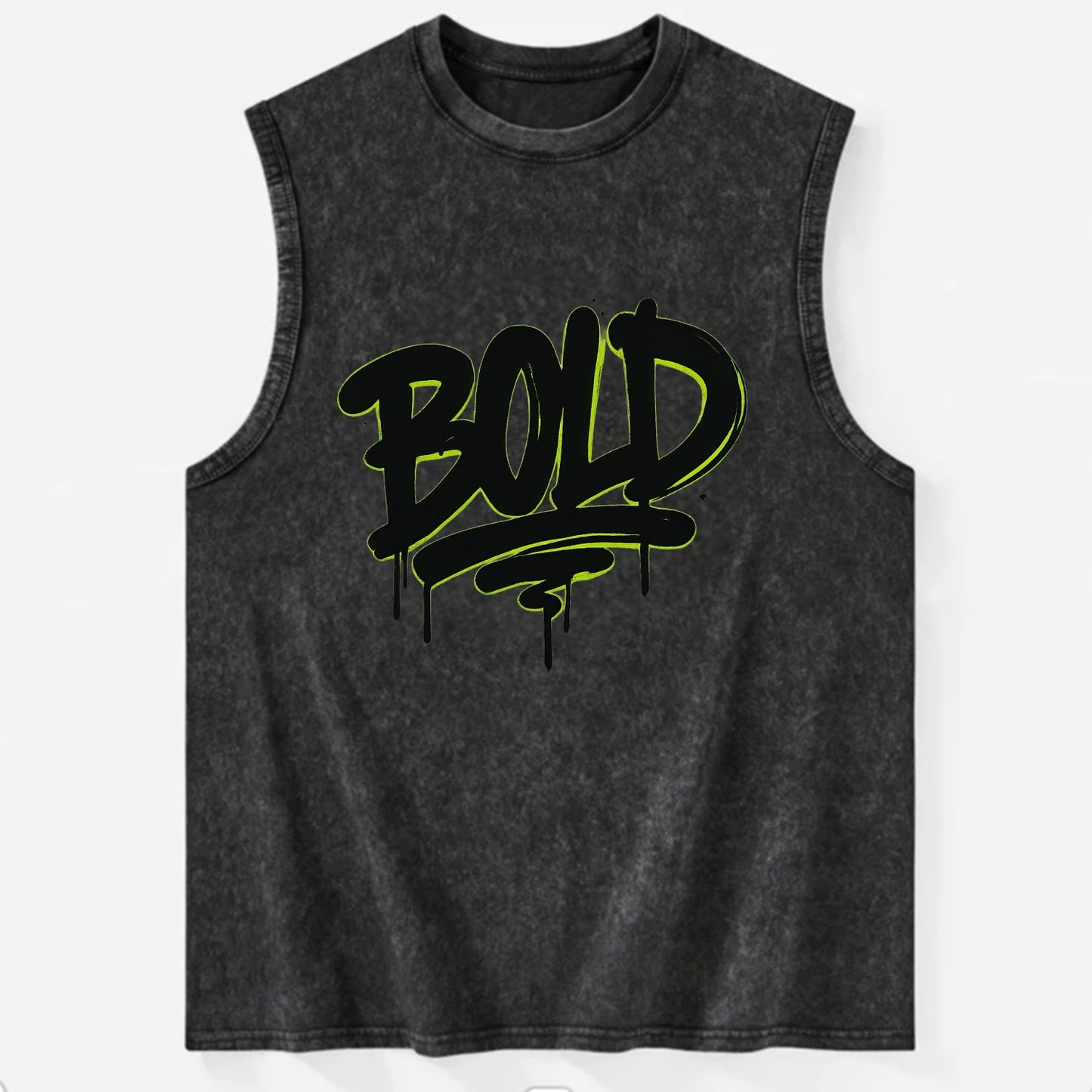 Bold typography design - "BOLD" - courageous, standing out - Vintage Washed Tank - Black