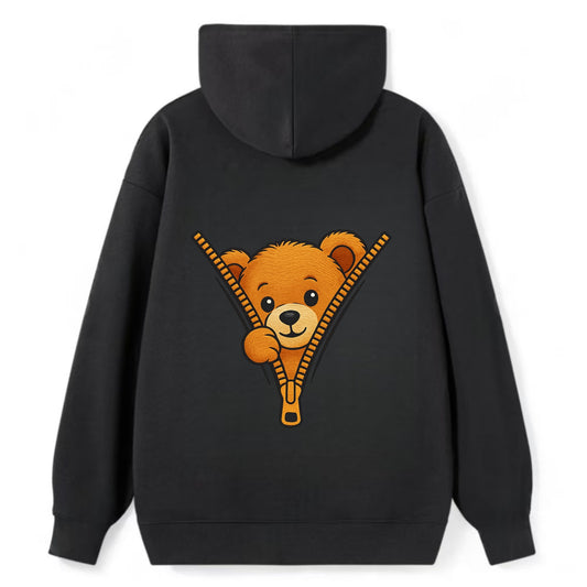 zipper bear - Classic Pullover Hoodie - Black