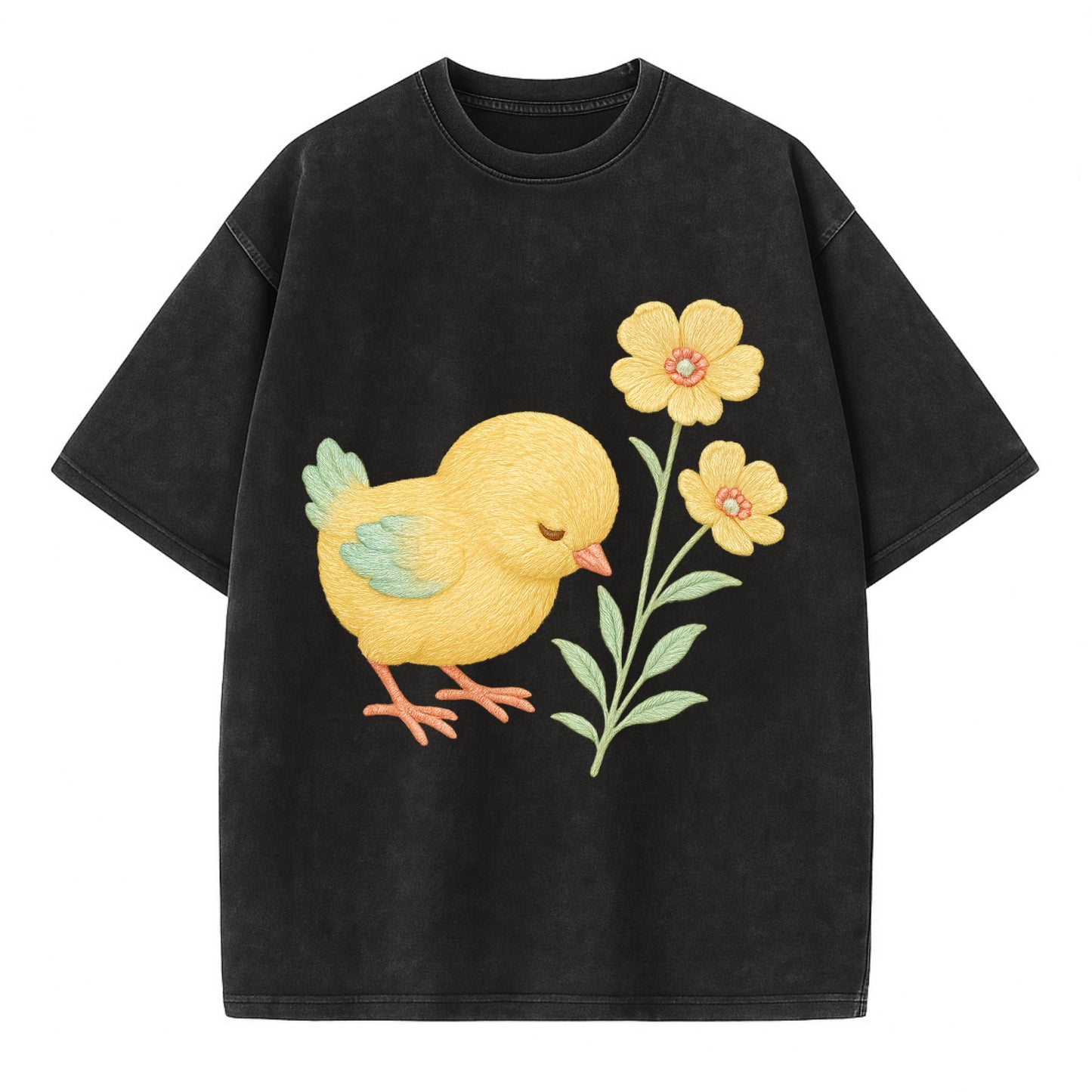 Yellow Chick - Vintage T-shirt - Black