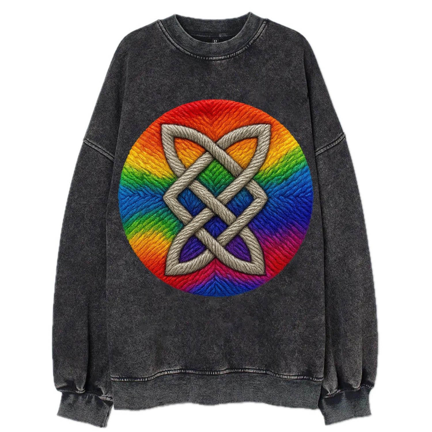 Celtic Shield Knot  - Vintage Sweatshirt - Black