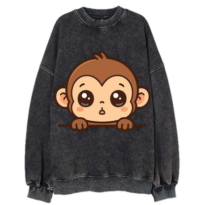 Baby Monkey  - Vintage Sweatshirt - Black