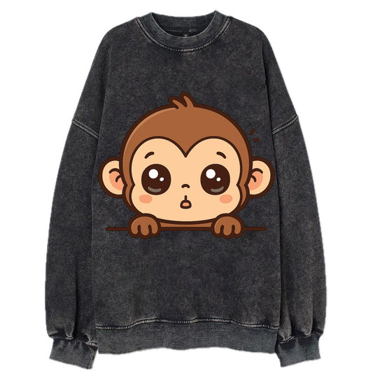Baby Monkey  - Vintage Sweatshirt - Black