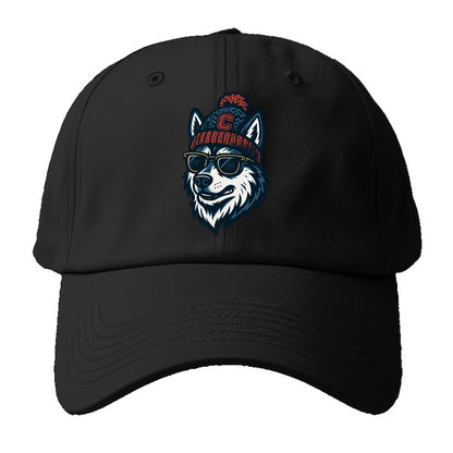 Storrs Husky wearing UConn beanie with C patch - Baseball Cap - Black