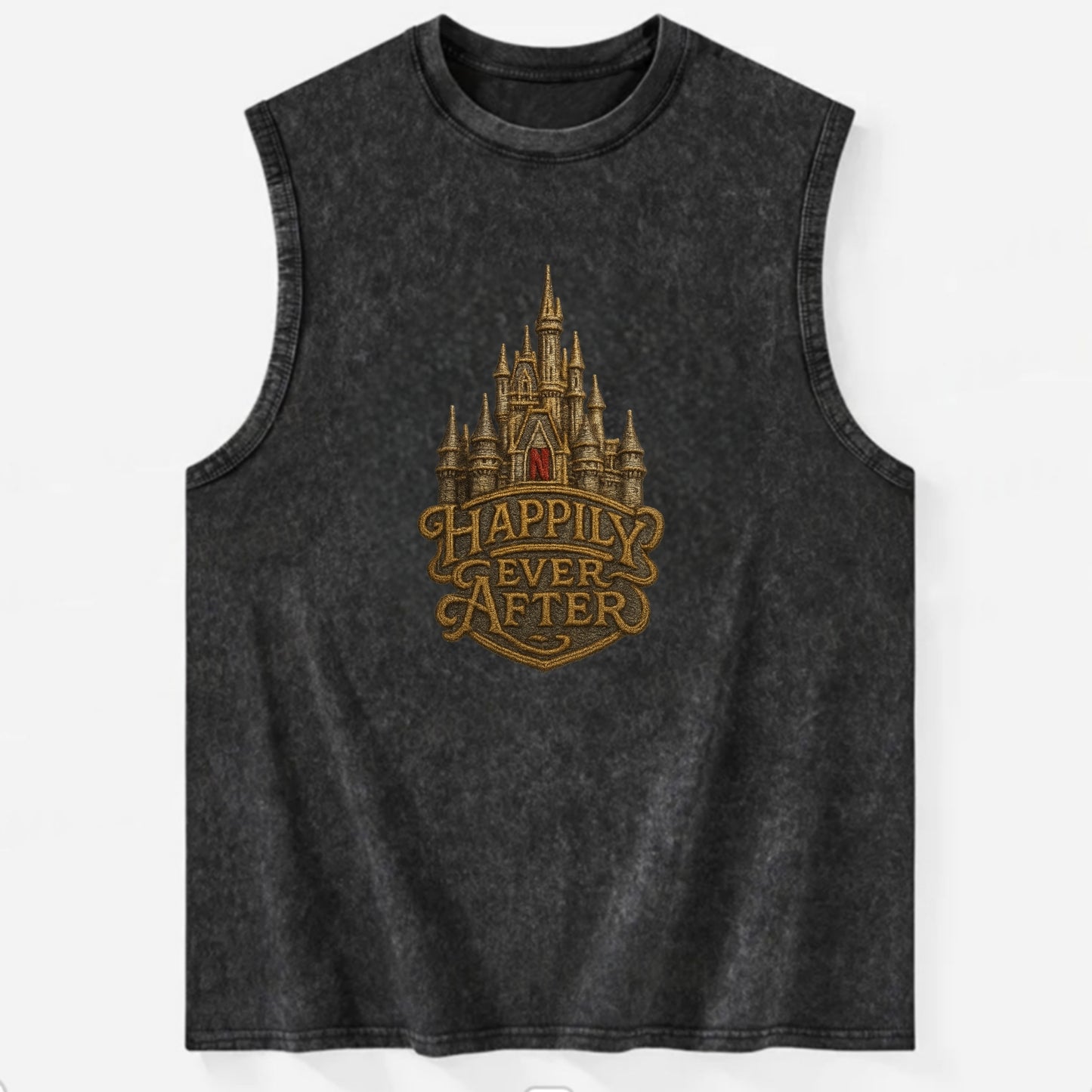 Happily Ever After  - Vintage Washed Tank - Black