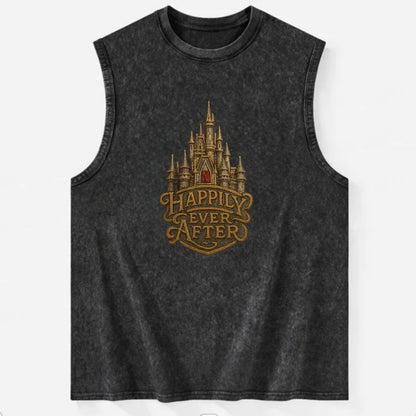 Happily Ever After  - Vintage Washed Tank - Black