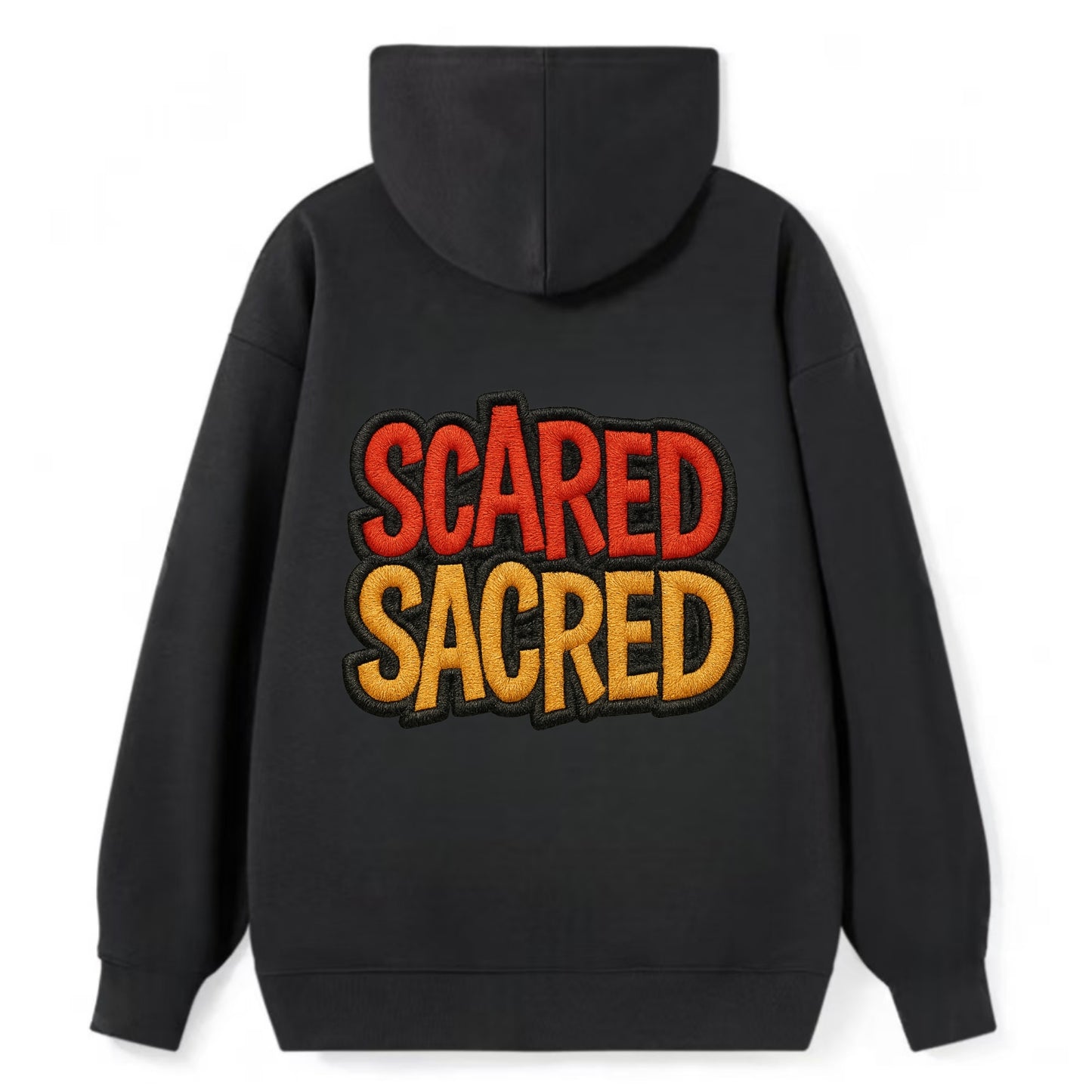 SCARED;SACRED JOURNEY Spiritual Purple Hat - Classic Pullover Hoodie - Black