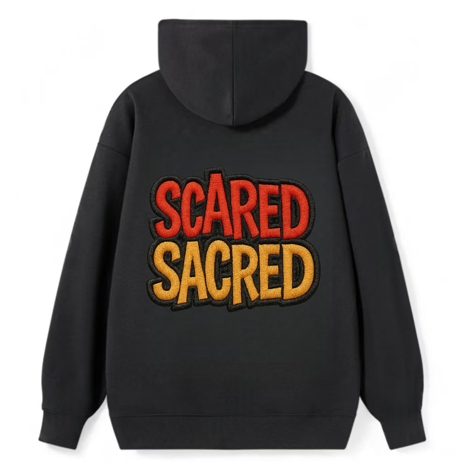 SCARED;SACRED JOURNEY Spiritual Purple Hat - Classic Pullover Hoodie - Black