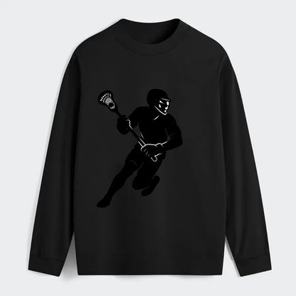 Lacrosse player cradling stick - Classic Long Sleeve Shirt - Black