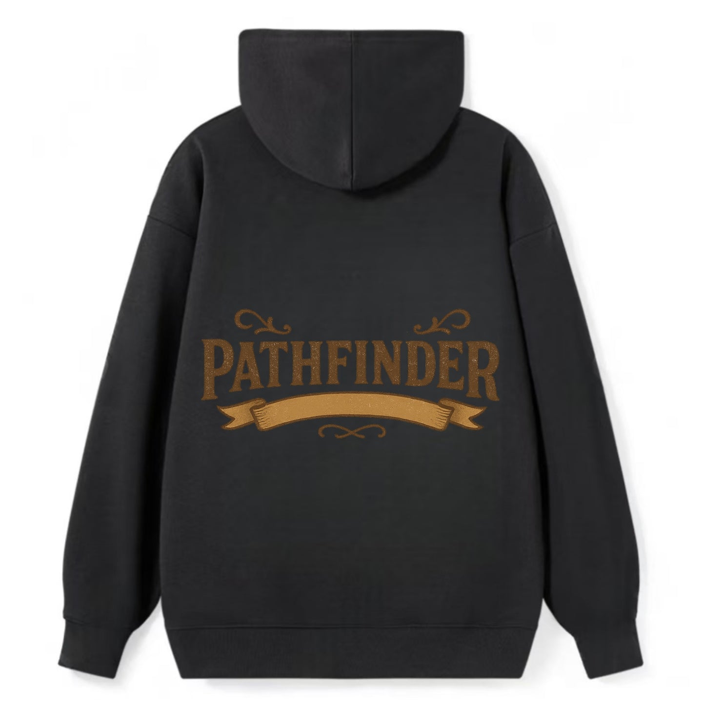 Bold typography design - "PATHFINDER" - finding the way, leading others - Classic Pullover Hoodie - Black