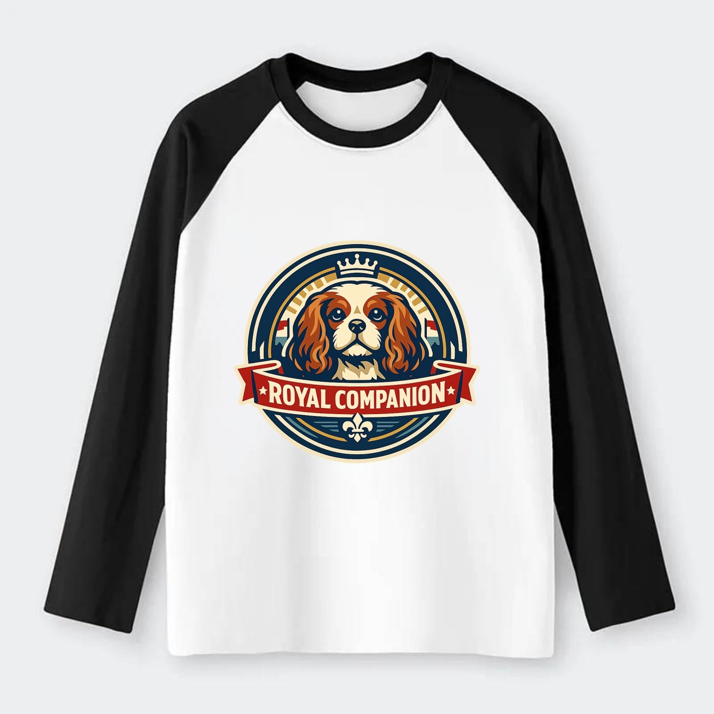 Royal Companion Emblem - Raglan Long Sleeve T-Shirt - Black