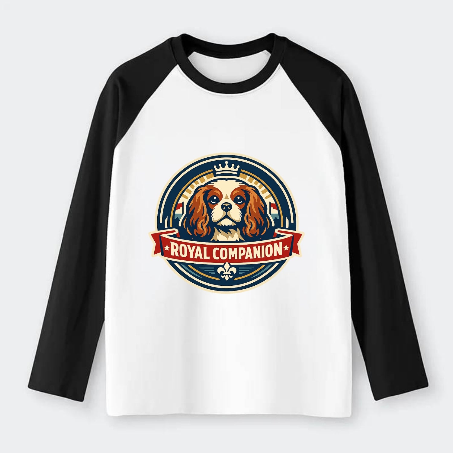 Royal Companion Emblem - Raglan Long Sleeve T-Shirt - Black