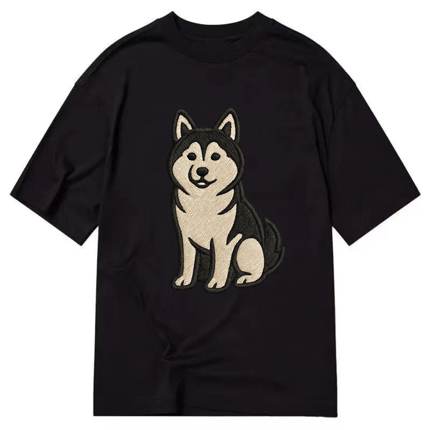 Pomsky - Pomeranian-Husky mix sitting po Classic T-shirt - Black