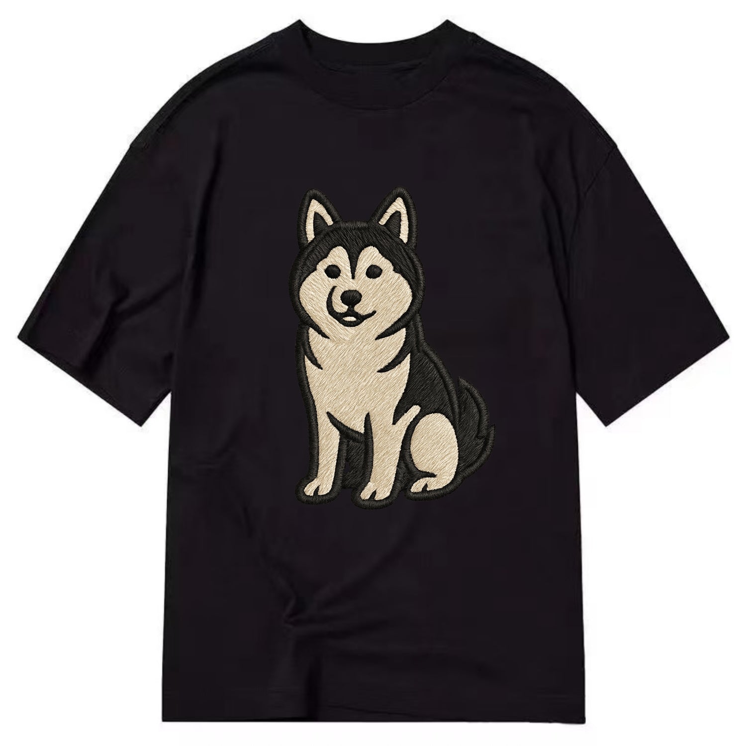 Pomsky - Pomeranian-Husky mix sitting po Classic T-shirt - Black