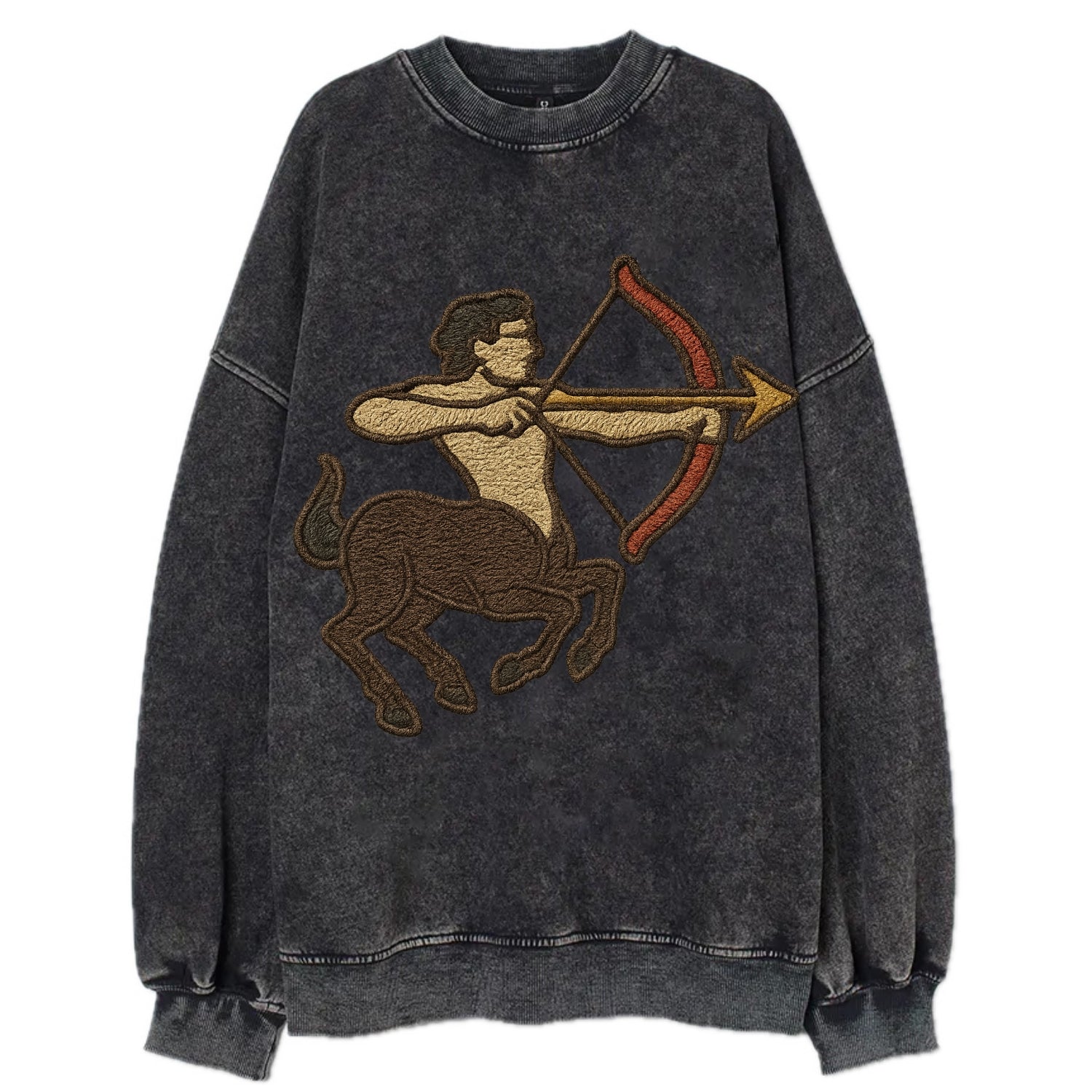 Sagittarius Arrow  - Vintage Sweatshirt - Black