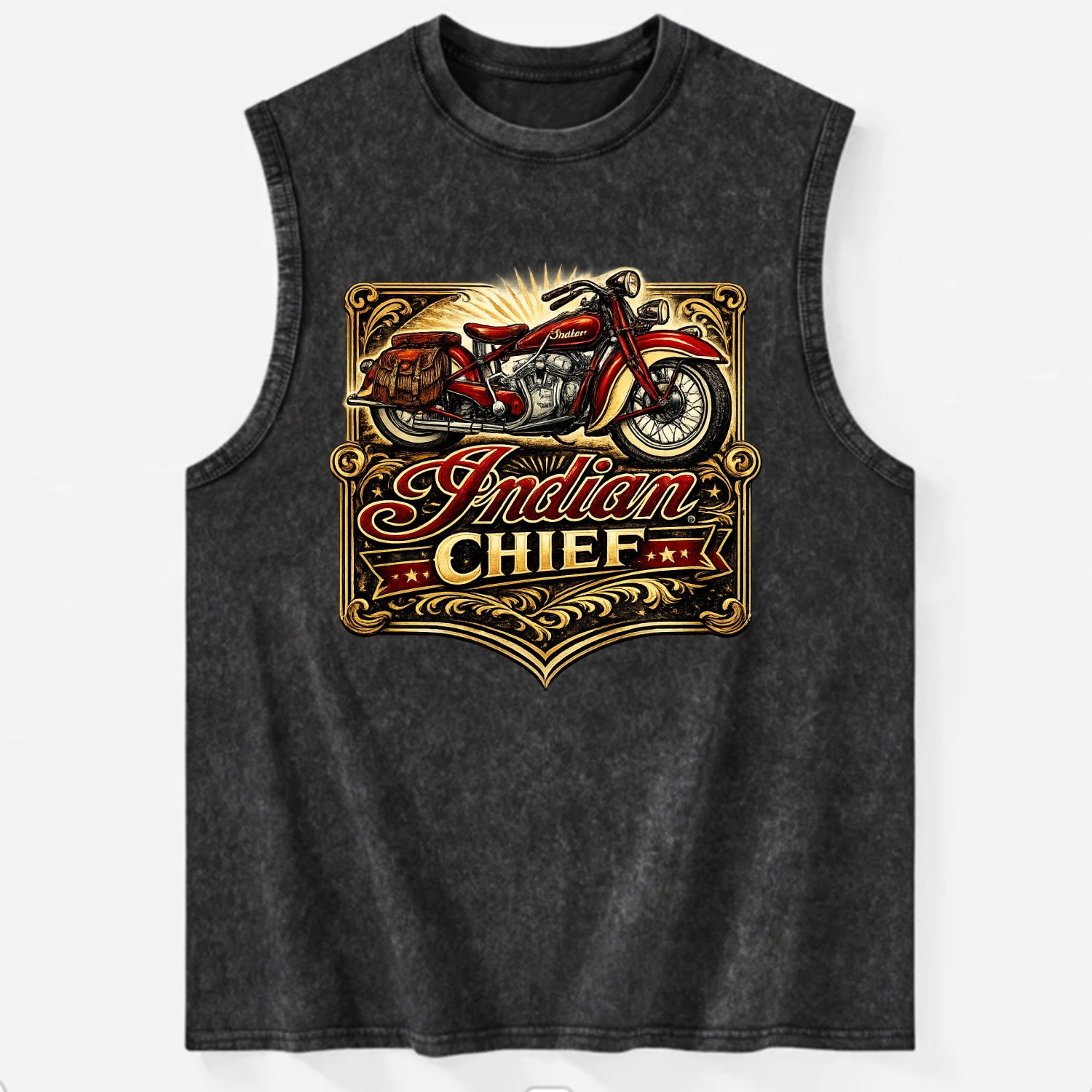 Classic Indian Chief - Vintage Washed Tank - Black