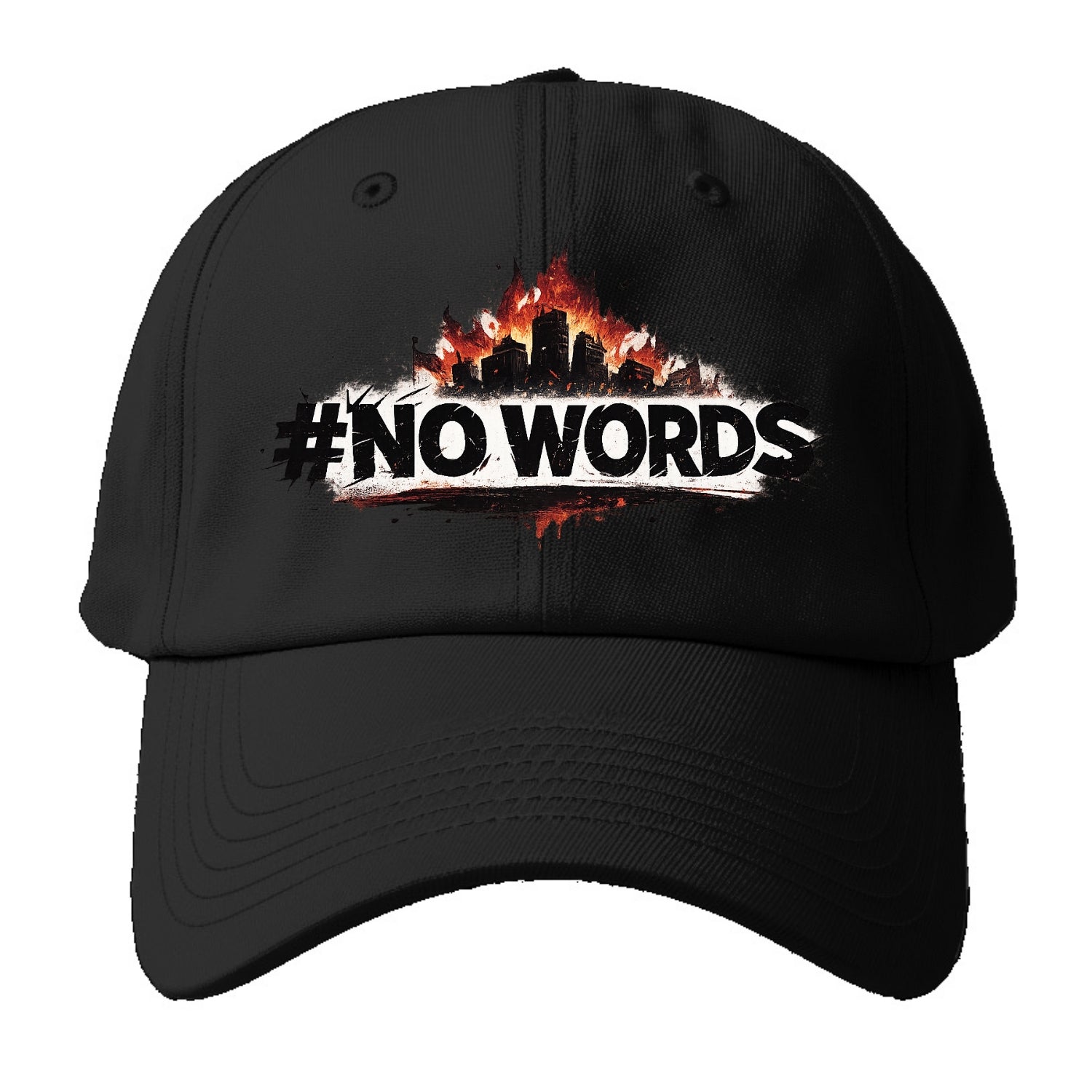 No Words - Baseball Cap For Big Heads - Black