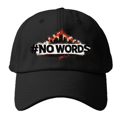 No Words - Baseball Cap For Big Heads - Black