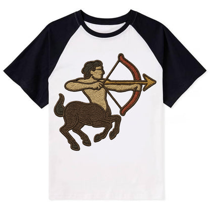 Sagittarius Arrow  - Contrast Raglan T-shirt - Black