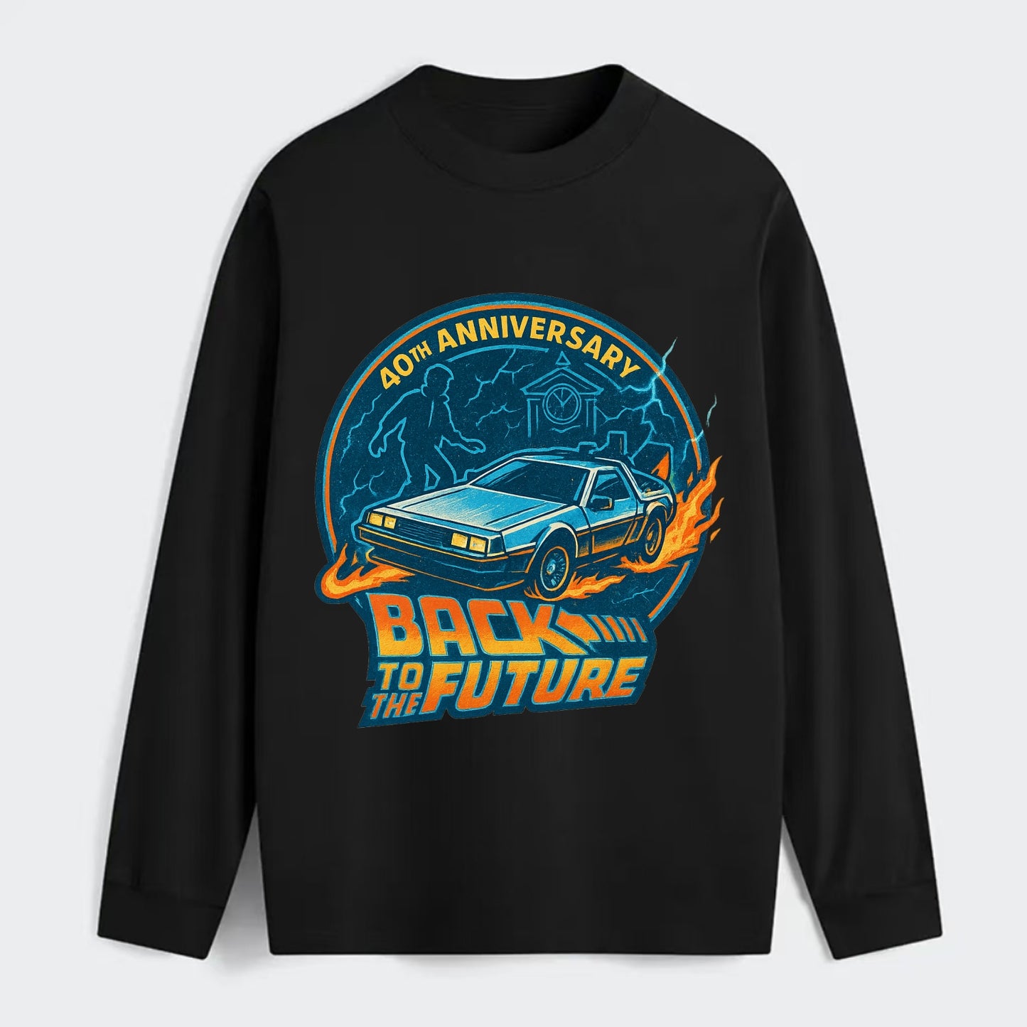 Back To The Future 40th Anniversary - Classic Long Sleeve Shirt - Black
