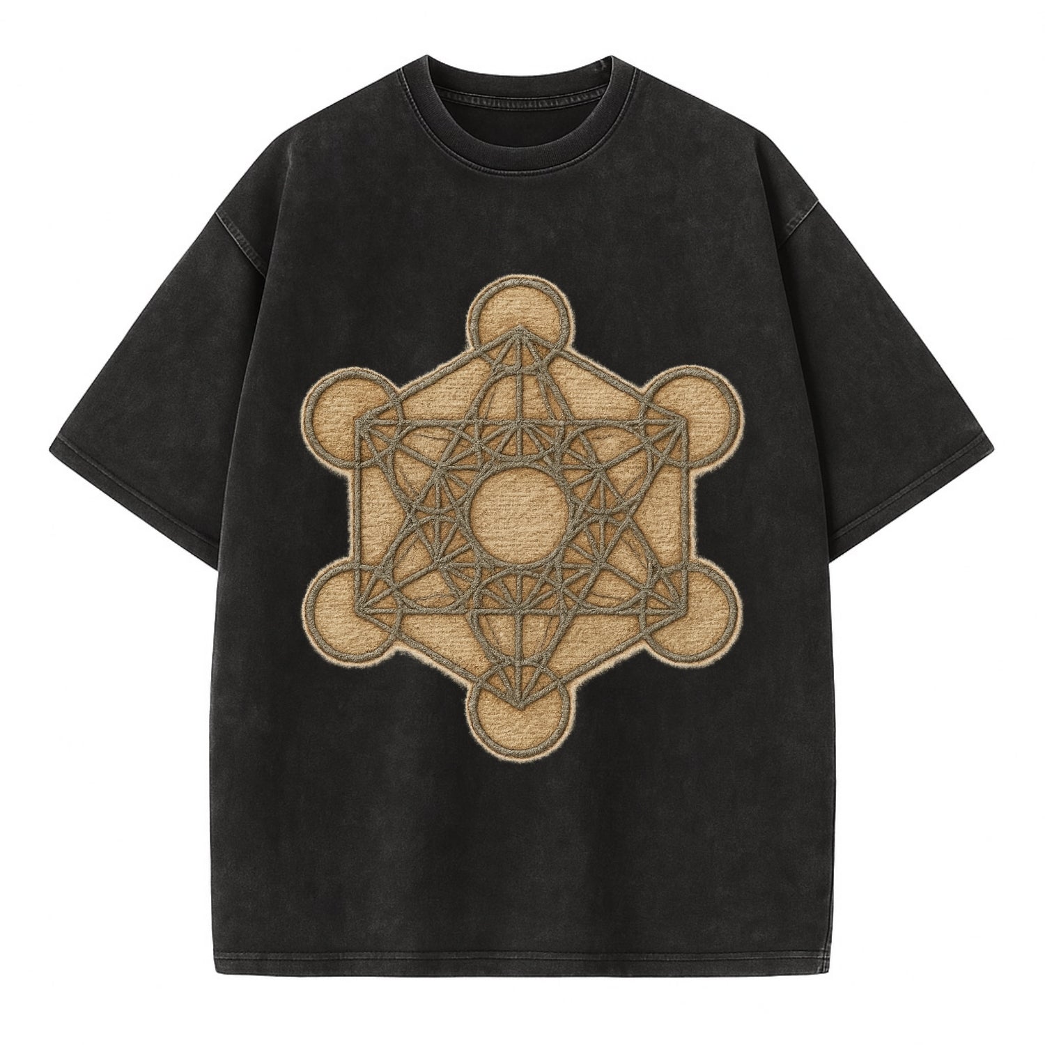 Metatron's Cube  - Vintage T-shirt - Black