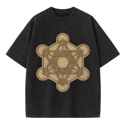 Metatron's Cube  - Vintage T-shirt - Black